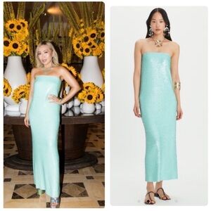 Tory Burch Sequin Mesh Strapless Dress